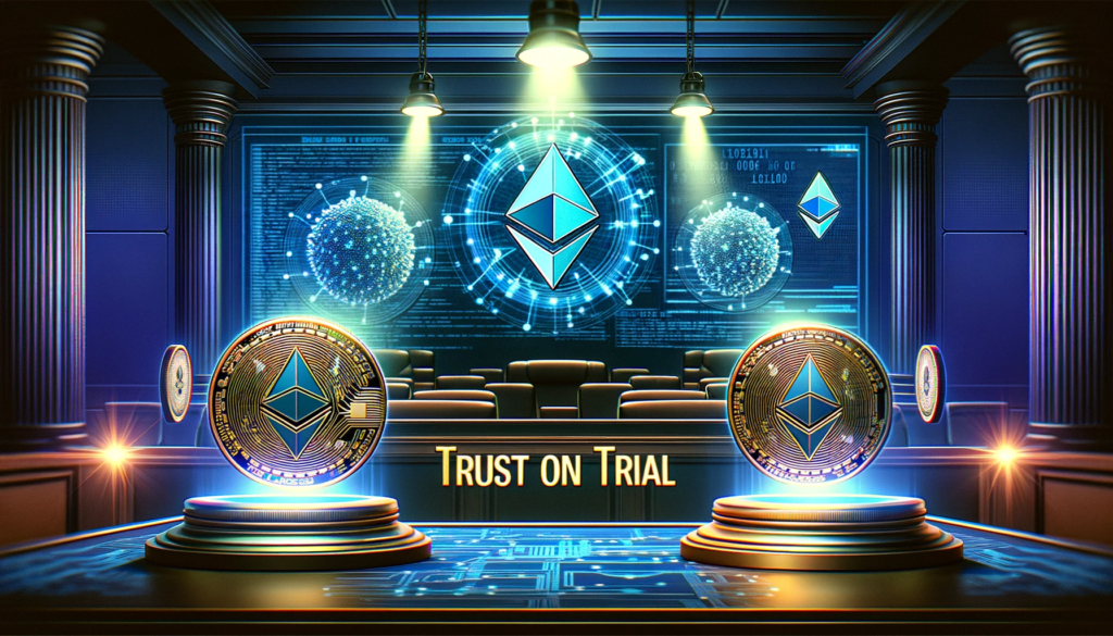 Ethereum-coins-courtroom-Trust-on-Trial-concept